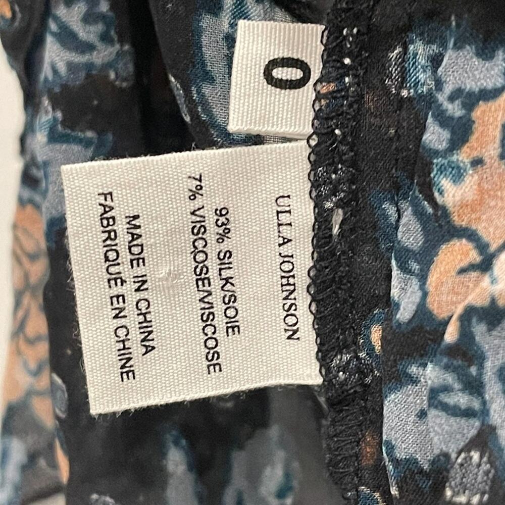 ULLA JOHNSON "Elis" Silk Blouse Swiss Dot Floral Print BOHO  Size:: XS | US 0 - Picture 9 of 10